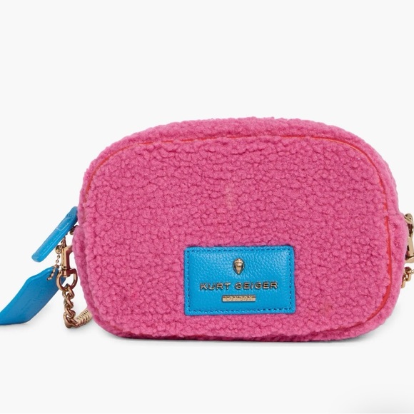 Kurt Geiger Handbags - NWT Kurt Geiger London Chiswick Faux Shearling Camer Crossbody Bag pink